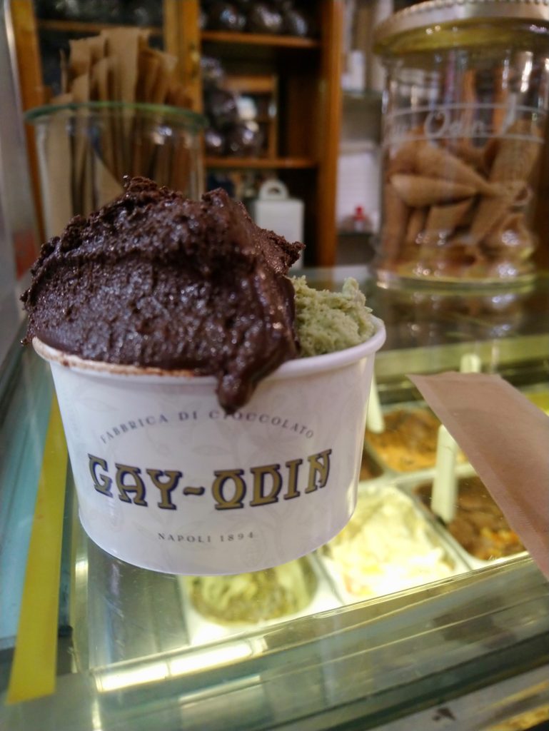 Chocolate and pistachio Gelato from Gay-Odin