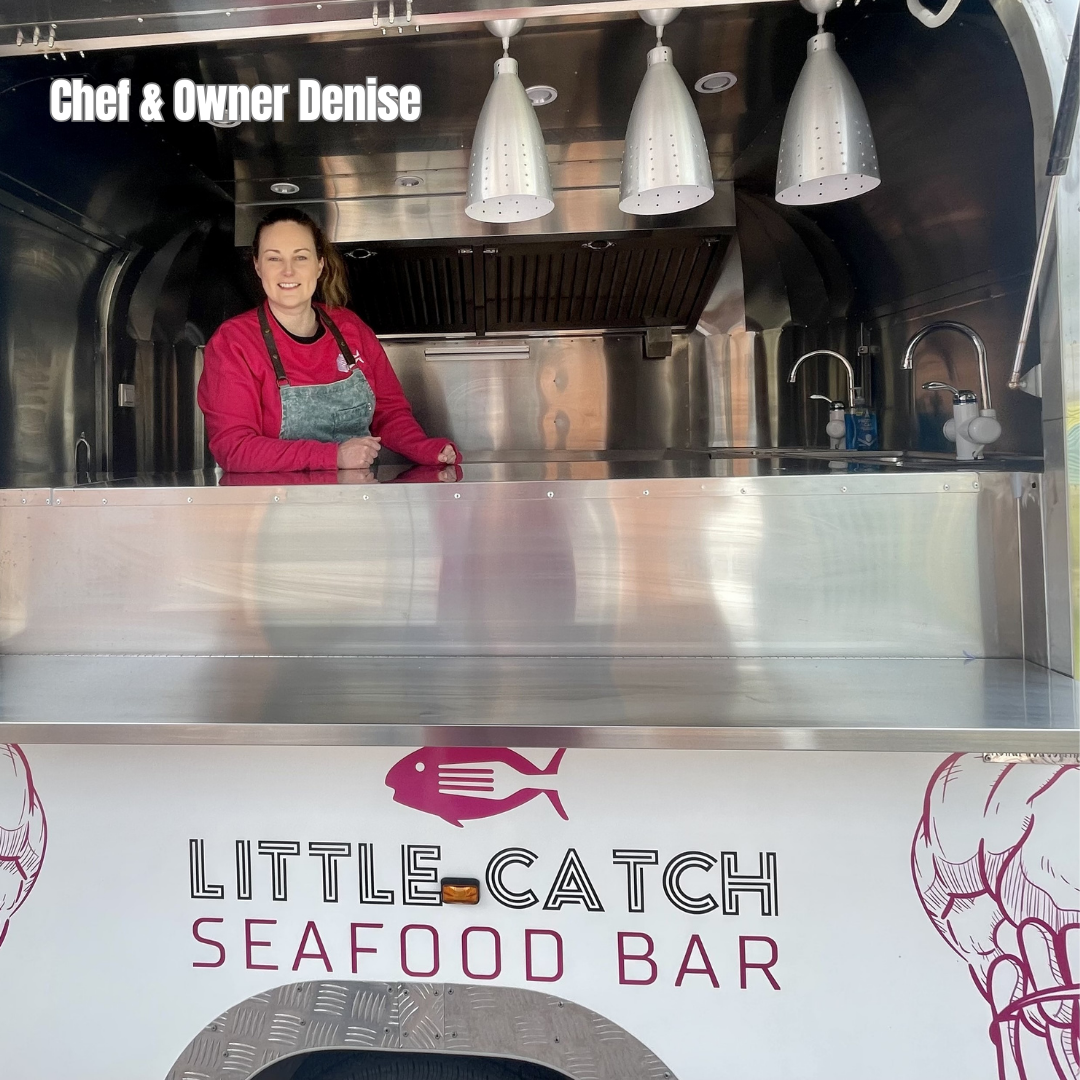 Profile picture of owner Denise in her Little Catch Food Truck